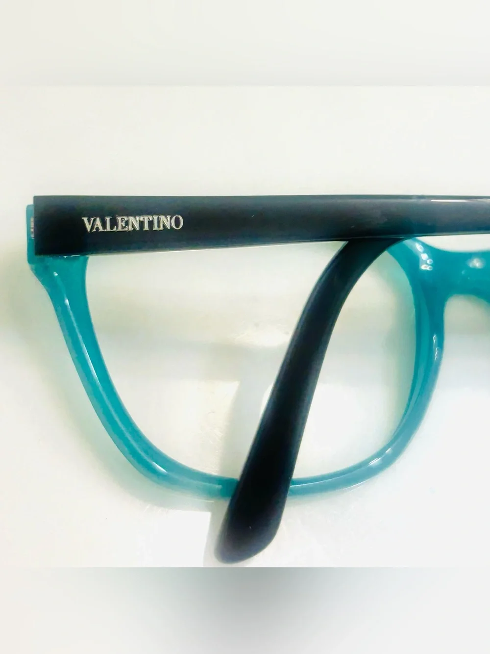 Valentino w/ studs two-Pair Eyeglasses Frame ONLY in Teal and Black/cream